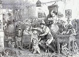 Das Bild zeigt die Familie Eines armen Schusters (Zeichnung Theodoer Hosemann)