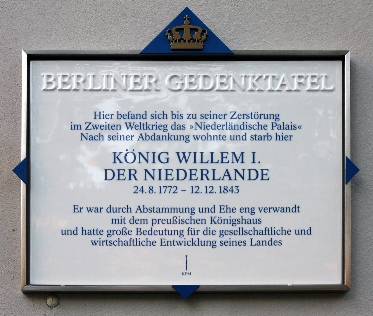 Berliner Gedenktafel am Haus Unter der Linden 11, in Berlin Mitte. (Bild aus JEWIKI)
