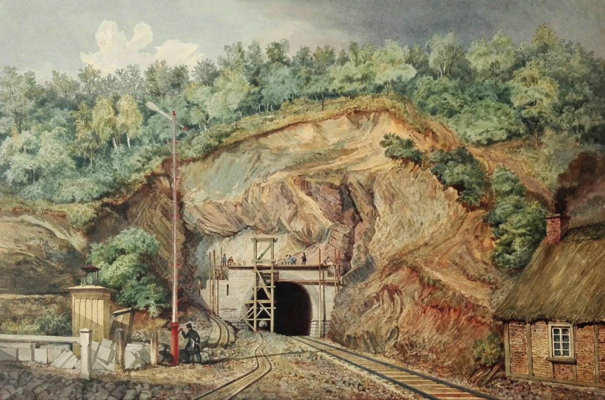 Portal des RahrbacherTunnels von Jakob Scheiner 1862 gemalt.