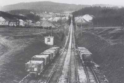 Die Schleppbahn war 600 m lang, und führte hoch zur Grube St. Friederich