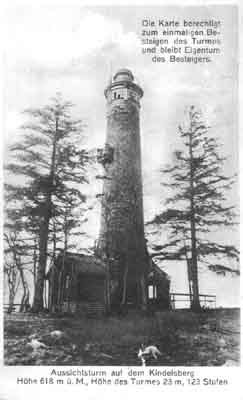 Der Aussichtsturm auf dem Kindelsberg im Jahr 1928