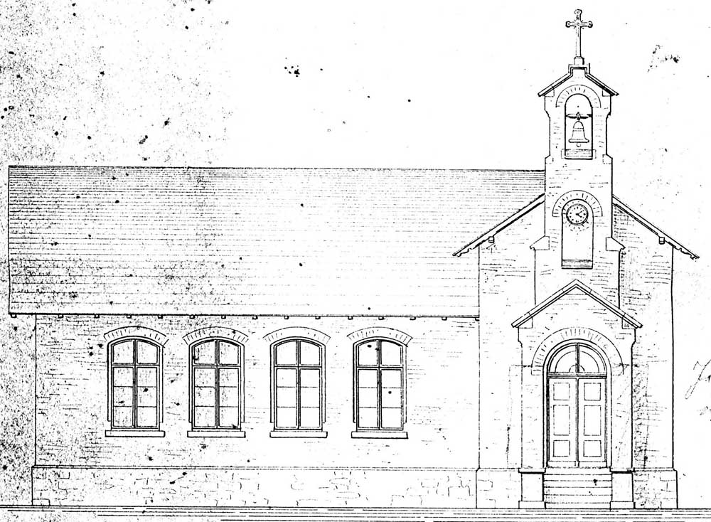 Entwurf der neuen Schule für die Schulgemeinde Dahlbruch, Schweisfurth und Hillnhütten die 1872 gebaut wurde